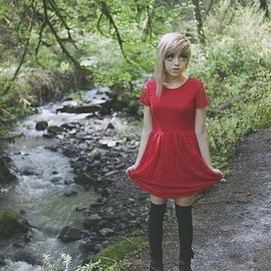 Forever 21 Red Lace Mini Dress